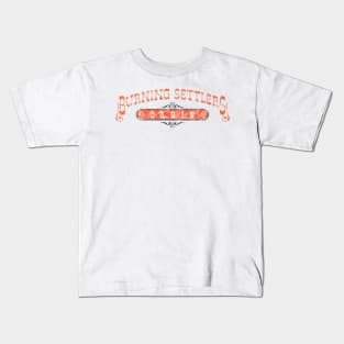 Burning Settlers Cabin Red and Black Kids T-Shirt